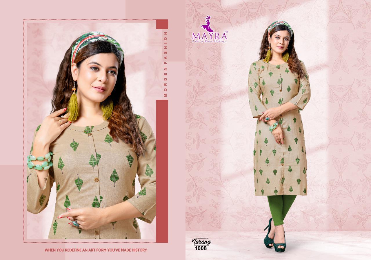 Mayra Tarang Fancy Regular Wear Designer Printed Kurti Collection